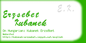 erzsebet kubanek business card